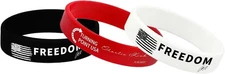 3 Pack Charlie Kirk Freedom Rubber Wristband Bracelet Band for Men Women,... 