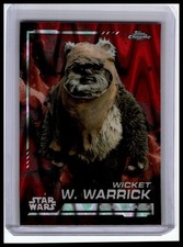 2024 Topps Chrome Star Wars 123 Wicket W. Warrick Red Blaster Raywave Refractor