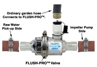 Perko 0456DP7 Flush Pro Motor Spülset 1-1/4'' Schlauch INBOARD Indmar PCM Volvo
