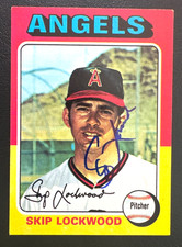 1975 Topps SKIP LOCKWOOD Autographed Baseball Card #417 ANGELS