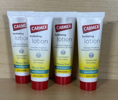 Carmex Hydrating Lotion with Aloe & Vitamin E 1oz - 4 Travel-size Tubes