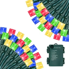 Battery Operated Christmas Lights, 33 FT 100 LED Mini String Lights with Timer a