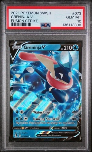 Pokemon Greninja V Fusion Strike Ultra Rare 073/264 PSA 10