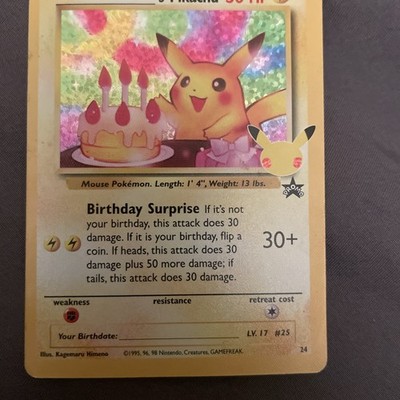 Pokemon Pikachu Celebrations Birthday Surprise 25th Anniversary