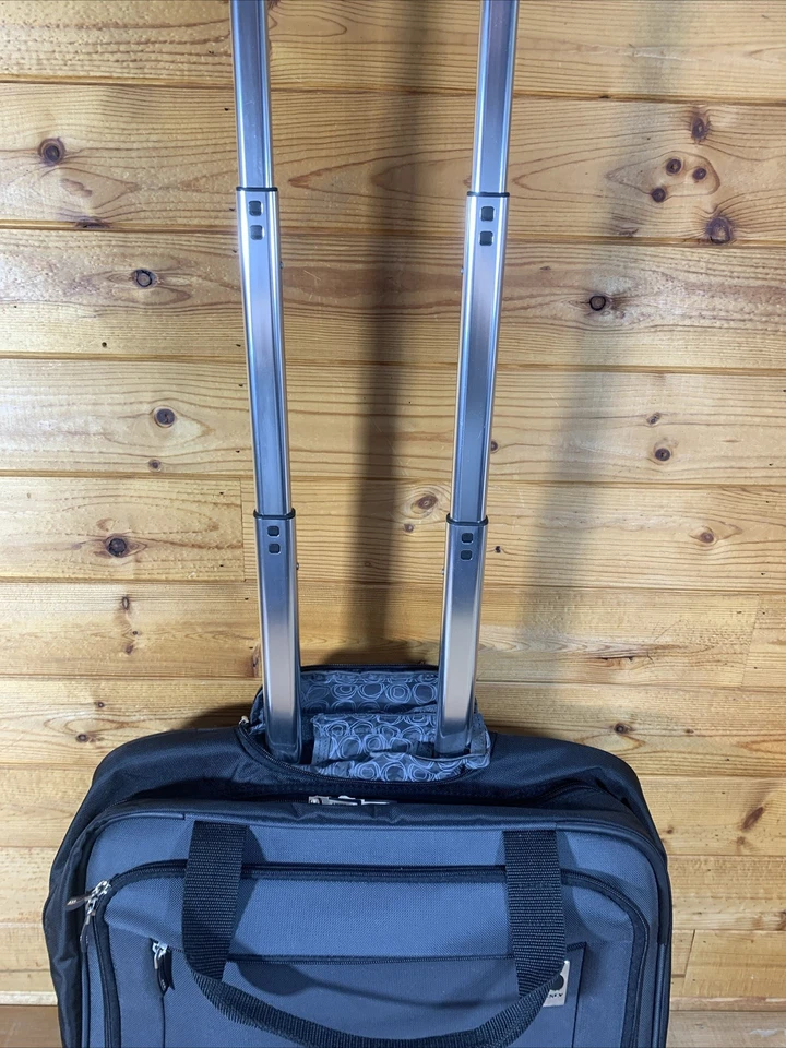 DELSEY Gray 17.5” x 14” Rolling Underseat Carry On Bag Telescopic Travel Luggage - Image 3 of 4