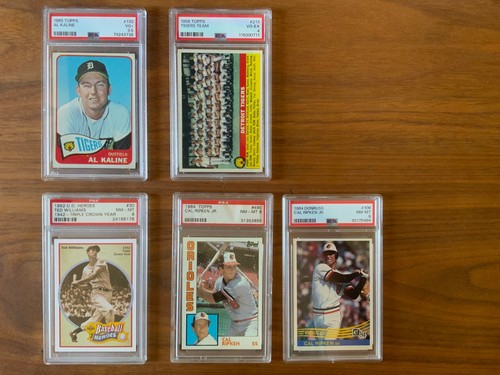 Vintage Baseball Cards - PSA Lot - Topps - Fleer - Kaline, Ripken, Williams