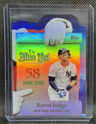 AARON JUDGE 2025 Topps Holiday The Nice List Insert ''58 Home Runs'' Yankees MNL-3