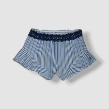 Calvin Klein Jeans Kids Girls Blue Striped Elastic-Waist Pull-on Shorts Size 6
