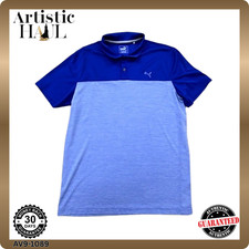 Puma Blue Golf Polo Shirt Mens XL Short Sleeve Color Block