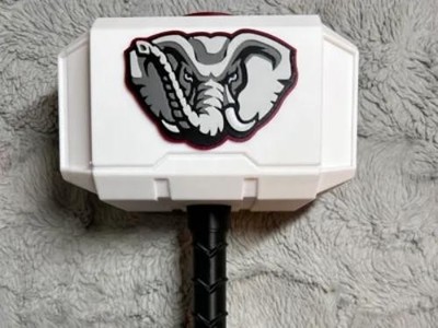 College Alabama Crimson Tide themed Mjolnir Thor's Hammer