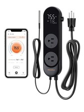 Bluetooth Digital Temperature Controller 1200W Heating Cooling 2-Stage Outlet...