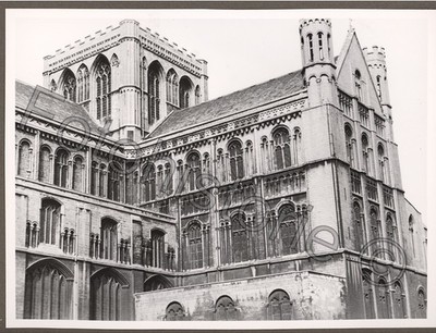 Foto England Ely Kathedrale Architektur Fassade Turm 1959
