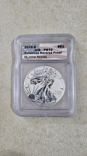 2019-S American Silver Eagle Enhanced Reverse PR70 ICG