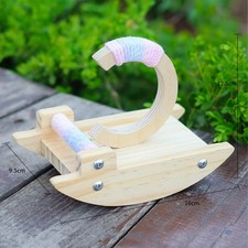 Bird Stand Rocking Perch for Birds Training Stand Playstand Wooden Interactive