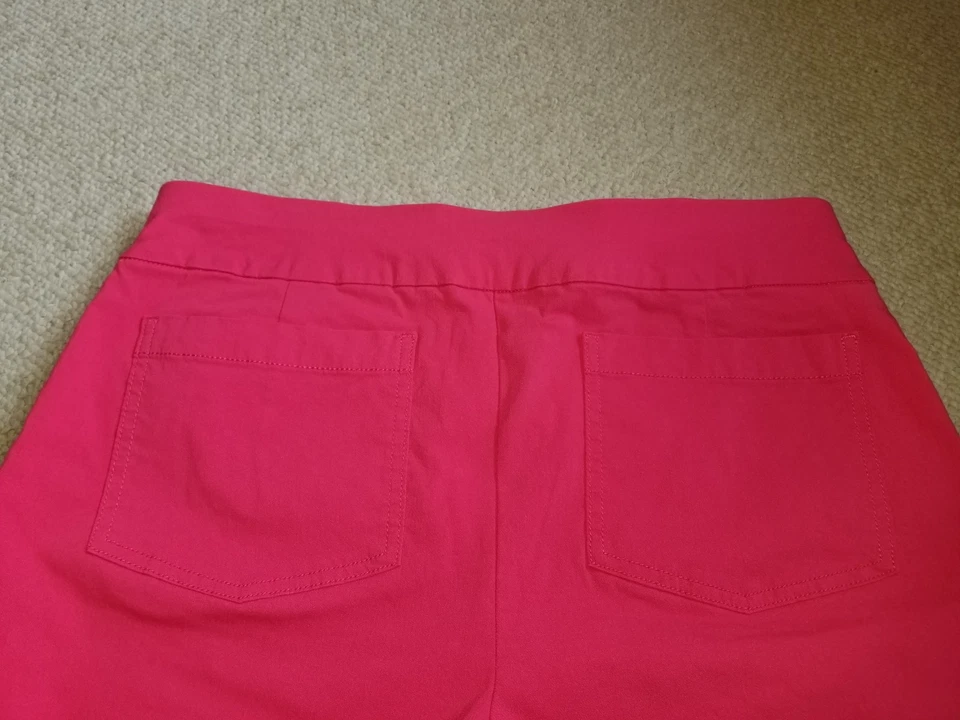 Pantalones Cortos Mujer-TALBOTS-Rayón Rosa Elástico Cintura Tirar de tiro alto-12 Foto 3 de 4