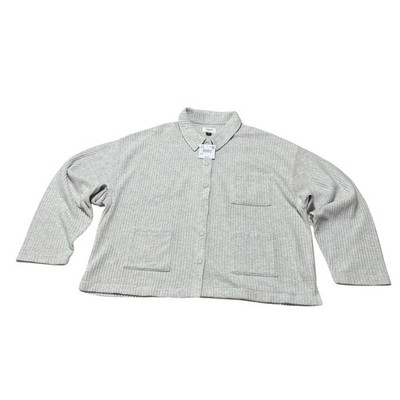 NWT American Eagle Lumber Jane Oversized Waffle Knit Button Up Shirt XXL 28x27