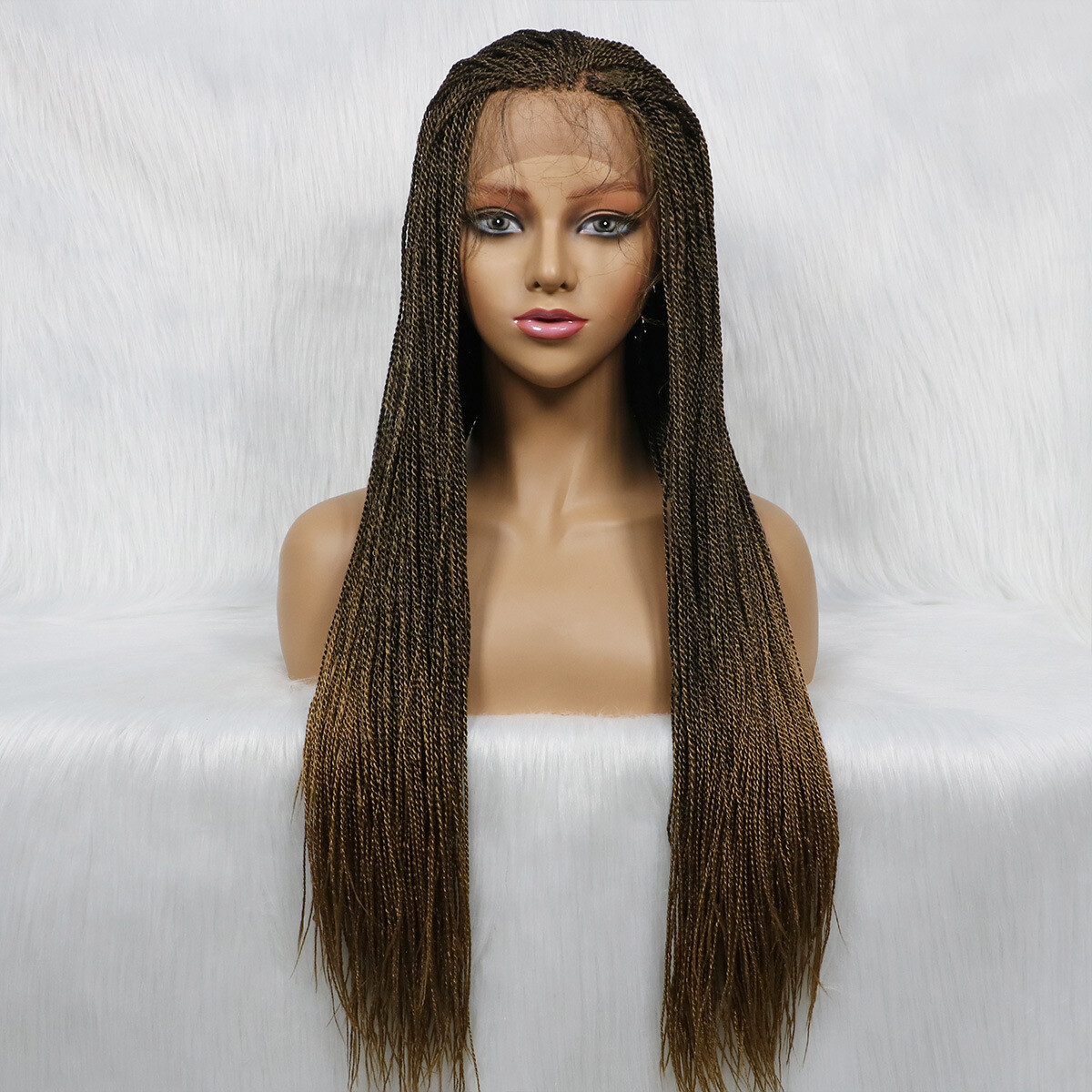 30inch Senegalese Micro Twist Braided Wig Ombre Blonde  display picture 1