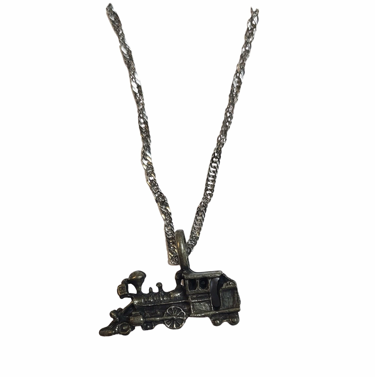 Steam Engine Train Charm Necklace - Polar Express Inspired Gift-image