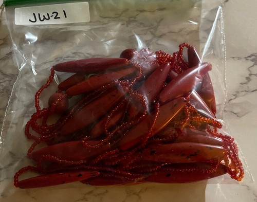Vintage Crafting Jewelry Parts Repair Harvest Red Seed Beads JW-21 - Picture 4 of 4