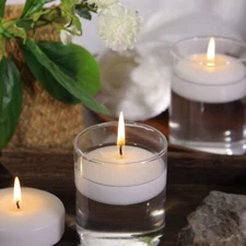 3 Inch White Floating Candles, 48 Pack Unscented Floating Candles