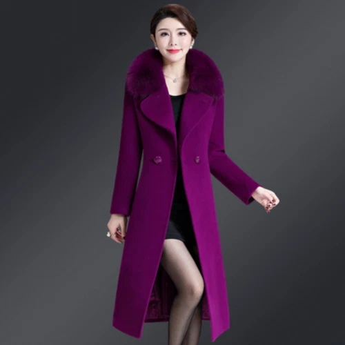 Women's Woolen Coat Autumn and Winter Mid Length Fashion Women's Coat - Picture 11 of 27