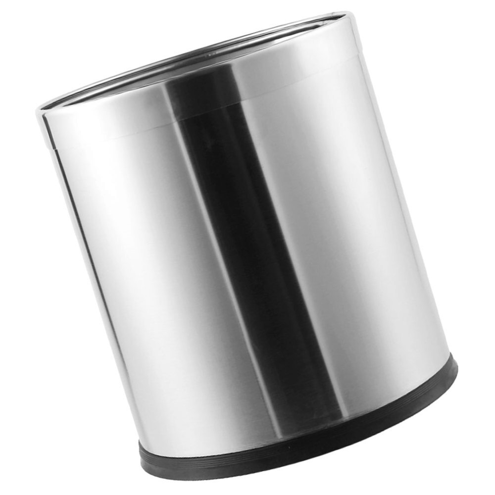Trash Can Double Layer Bin Garbage with Lid Stainless Steel 10l-image
