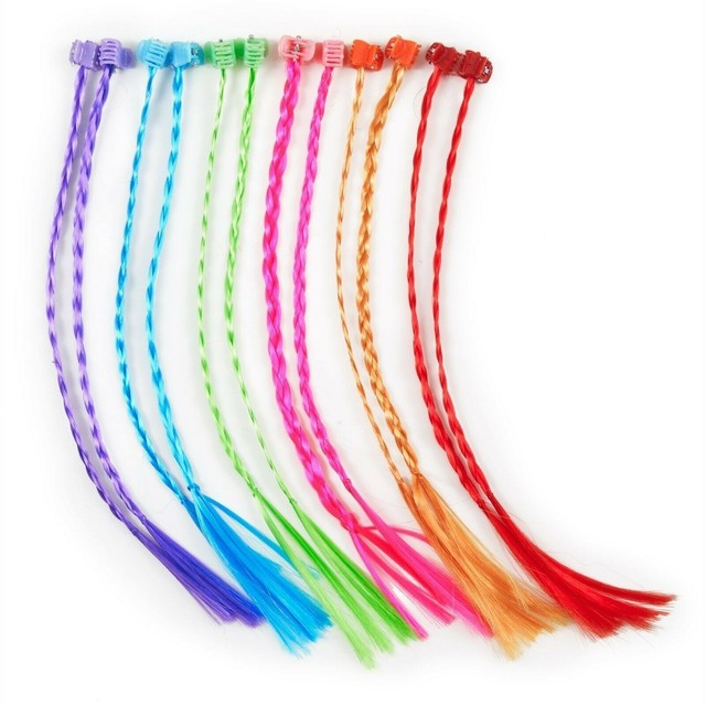 Nylon Clip Snap On Children Diva Neon Colors Braided Hair