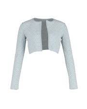 Alaia Cropped Open-front Jacket In Blue Polyester It42