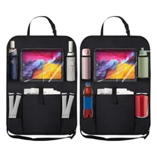 2 Pack Car Backseat Organizer Seat Back Protector Kick Mats for Kids 