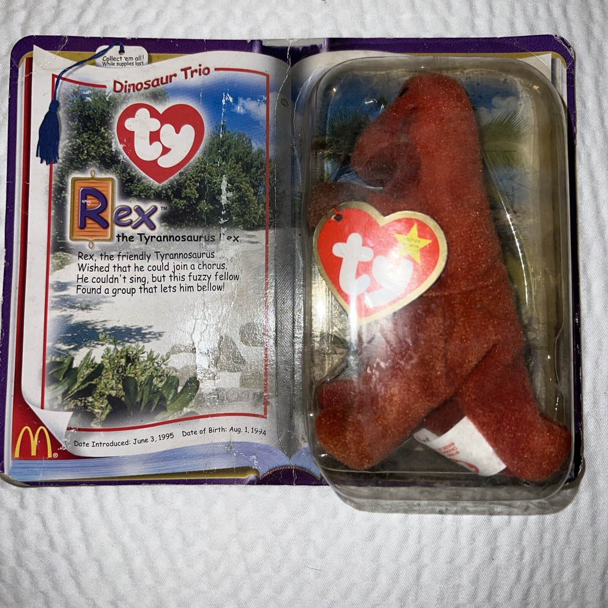 ty beanie baby rex tyrannosaurus 1995 McDonald's 2000 Series