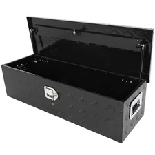 39"X13"X10" Trailer Tongue Storage Black Aluminum Pickup Truck Truck Bed Toolbox