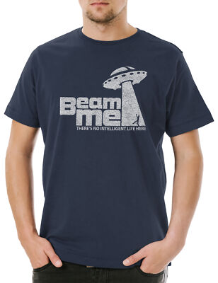 UFO Beam Me Herren T-Shirt Gamer Gaming Games Pixel Retro Arcade Alien Vril