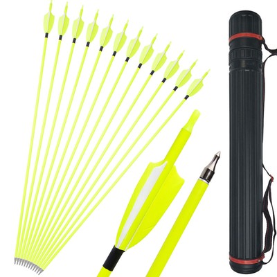6/12 Carbonpfeile 30'' Jagdpfeile Naturfedern SP500 Bogenschießen Bogen Pfeiljagd