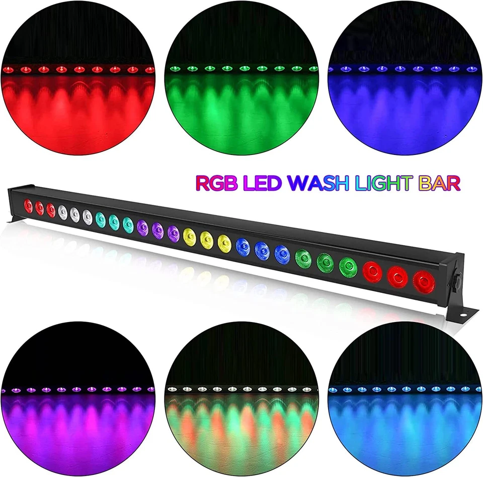 4x RGB 96W 24 LED Bühnenbeleuchtung Wall Washer Licht Bar DMX DJ Party Show Club - Bild 4 von 4