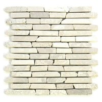 Divero 11 Fliesenmatten StäBchenmosaik Marmorfliesen Naturstein Creme 29 X 32 Cm