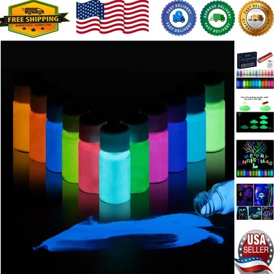 12 Color Glow in the Dark Powder Set for Epoxy & DIY Crafts - Safe & Non-Toxic