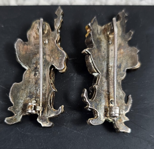 Antike Shakudo Japanische Silber Gold Gemischte Metall Menuki Figural 45mm Pins 27,83g - Bild 4 von 6