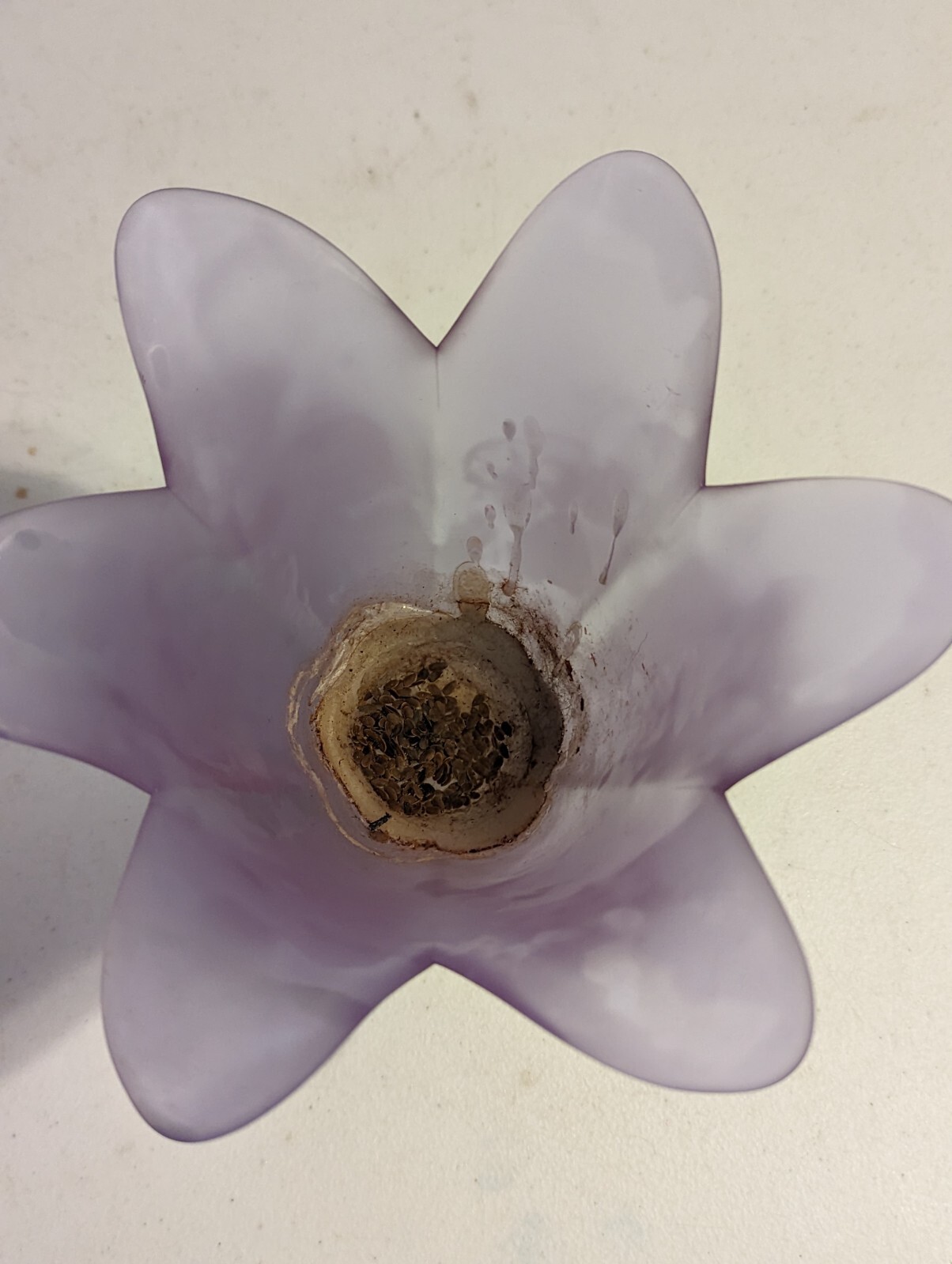 Partylite Purple Tulip Candle Holder Satin Glass