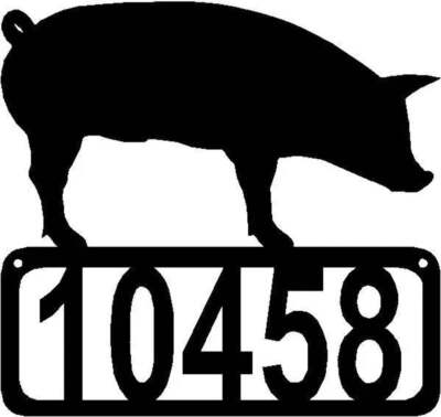Pig Standing #02 Personalized Address Sign - Made in USA