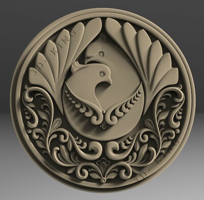 3D STL Model TWO DOVES for CNC Router 3D Printer Engraver Carving Aspire Artcam