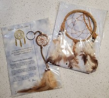 Follow Your Dreams-Dream Catcher  Dream Catcher Key Chain Brown/Tan W Feathers