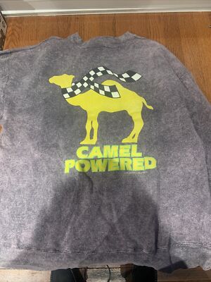 Vtg Jeff Hamilton Smokin Joes Camel Racing Sweatshirt Stone Wash Purple xl rare