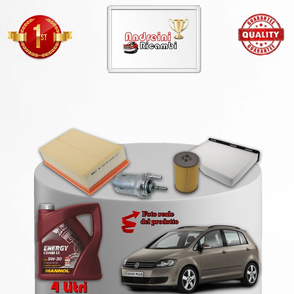 Set Service 4 Filter Und ÖL Vw Golf Plus 1.4 Tsi 125KW 170CV Von 2006->-image