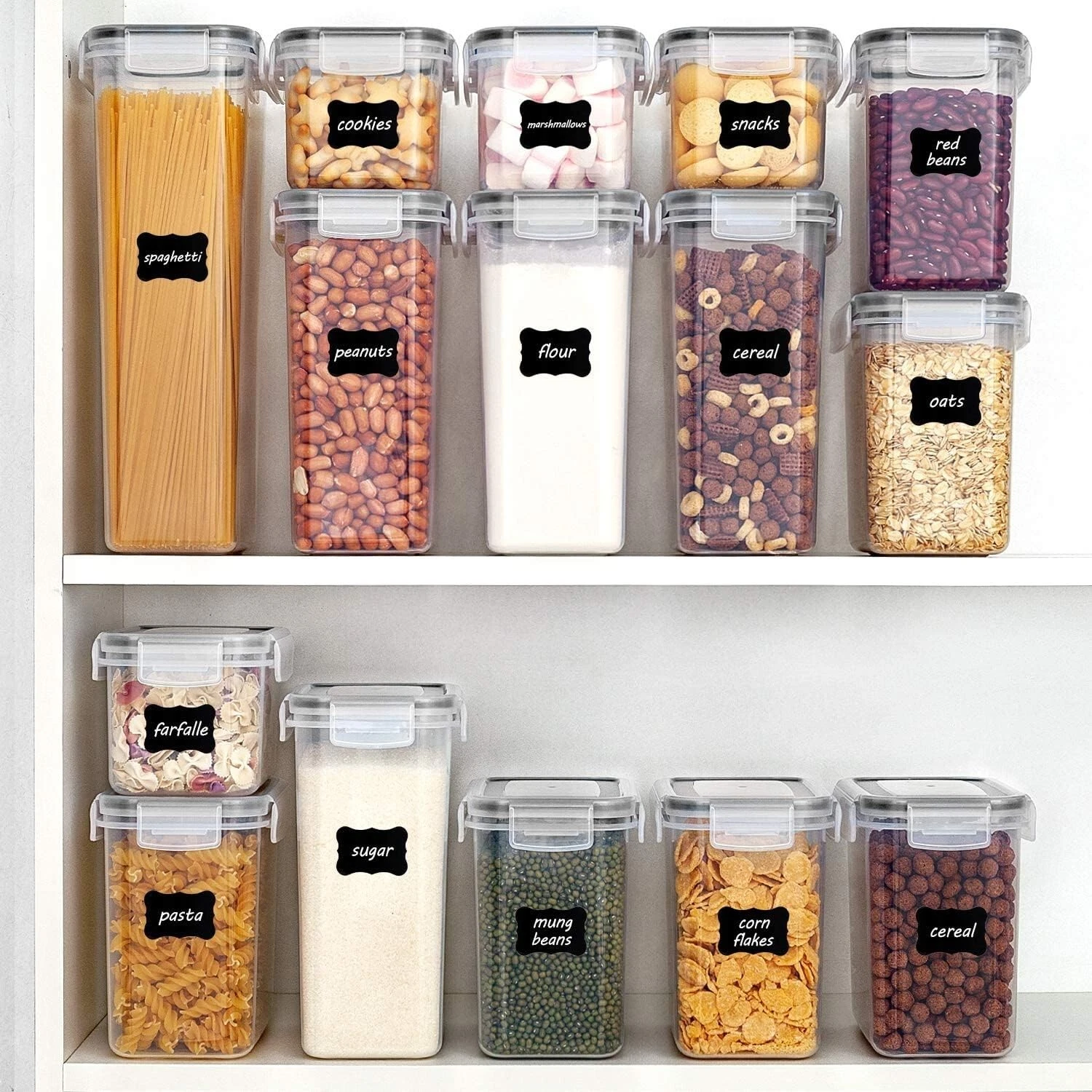Airtight Food Storage Containers with Lids, 24 pcs Plastic Kitchen dry food