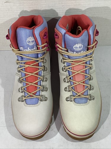 Timberland Women’s Size 7 EU 38 Euro Hiker White Pastel WP Nubuck Boots AJ-346 - Picture 3 of 9