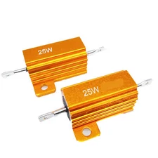 2pcs 10 ohm 10R 25W Watt Aluminum Housed Metal Case Wirewound Resistors