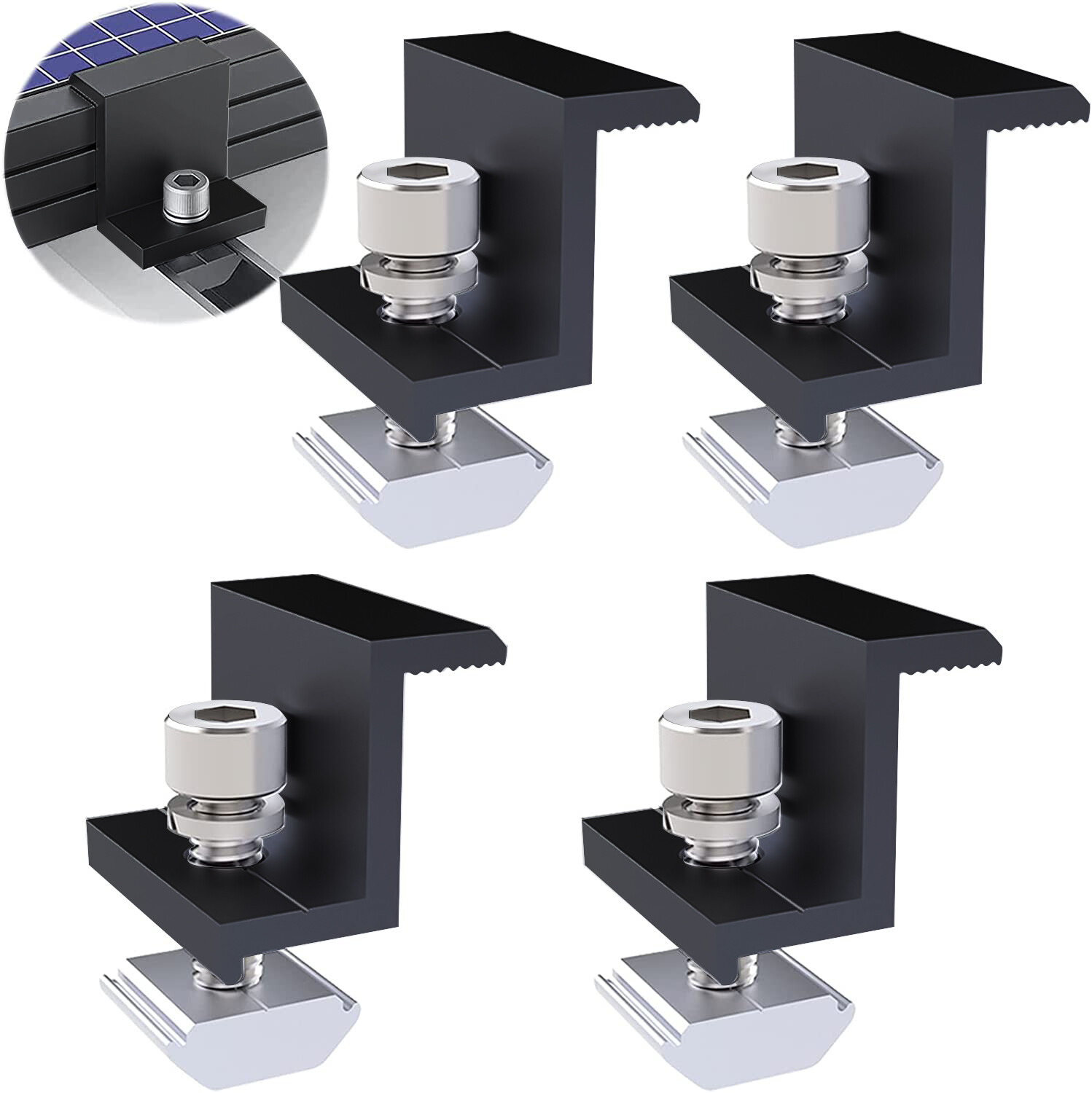 BRESKO Endklemme Solar - 20x PV-Modul Befestigung Für Dachmontage In Schwarz