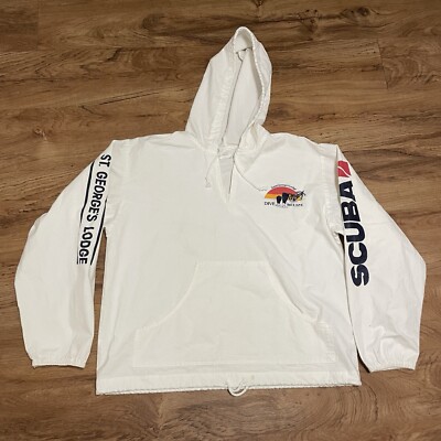 Belize Scuba Diving Beach White Hoodie Men Medium Vacation St Georges Lodge