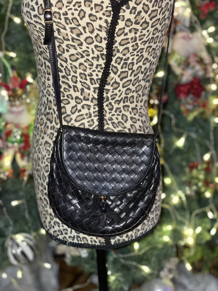 BOLSO/BOLSO BANDOLERA BOTTEGA VENETA CUERO INTRECCIATO OBLICUO Negro