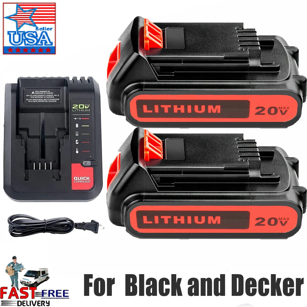 for Black & Decker 20V 3.0Ah Lbxr20 Li-ion Battery Replacement (Twin Pack)